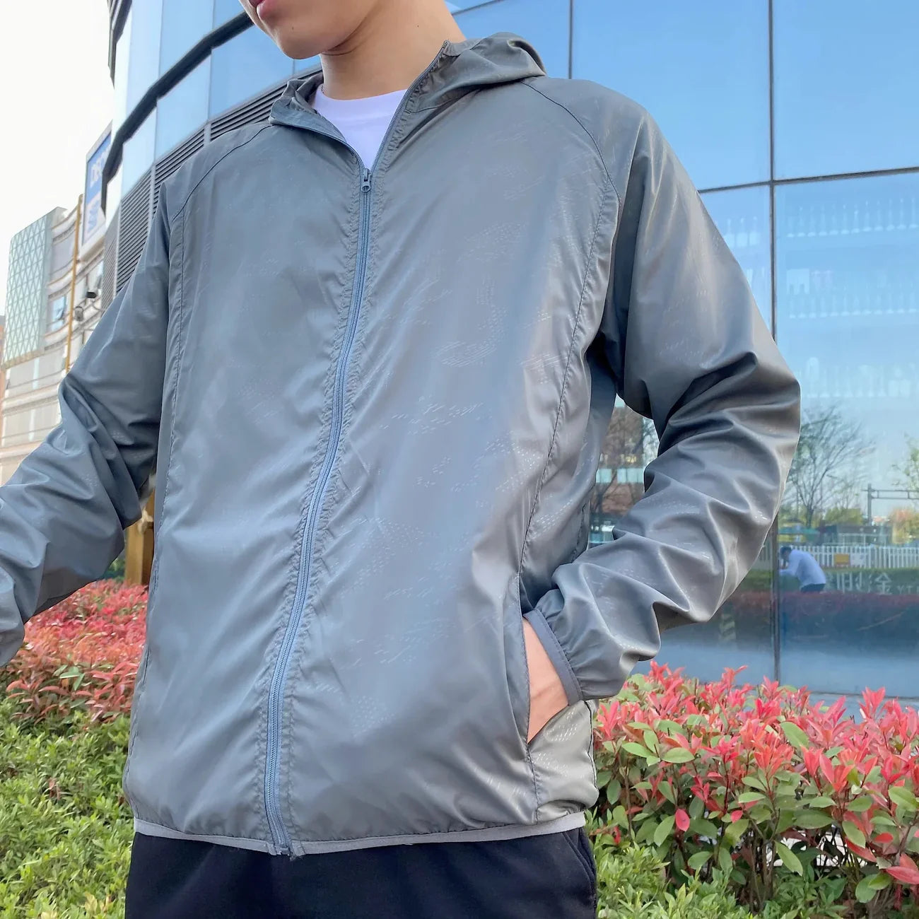 Herren Windbreaker Kapuzenjacke | Reißverschluss