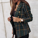 Lässig Kariert Blazer Damen | Kurz