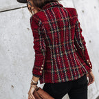 Lässig Kariert Blazer Damen | Kurz