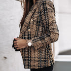 Lässig Kariert Blazer Damen | Kurz