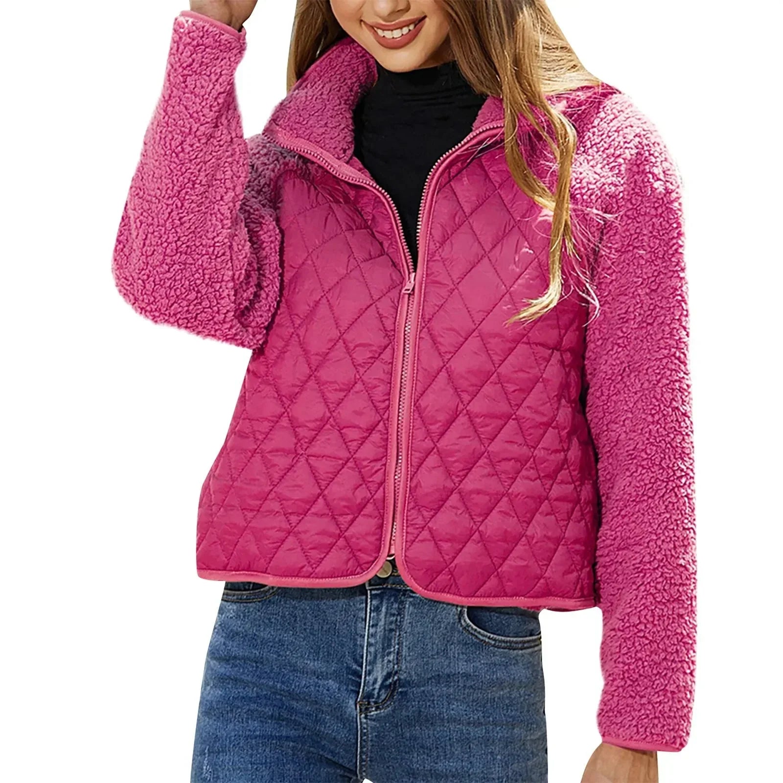 Damen Reißverschluss Steppjacke | Langarm