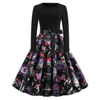 Gothic Karikatur Lange Ärmel Halloween Kostüm Kleid | Mini