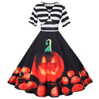 Kürbisschaukel Jahrgang Halloween Kostüm Kleid | Midi
