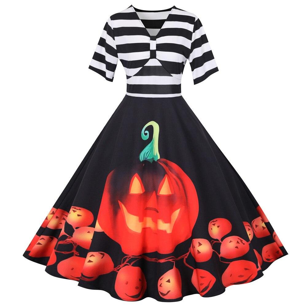 Kürbisschaukel Jahrgang Halloween Kostüm Kleid | Midi