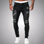 Larset | Herren Lässig Zerrissen Jeans | Bequem
